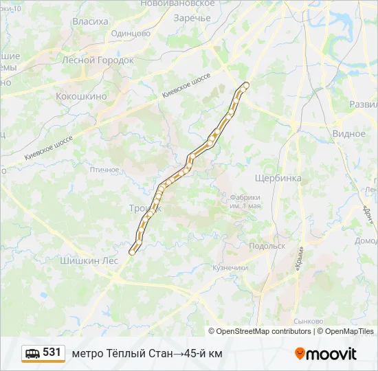 531 Shuttle Line Map