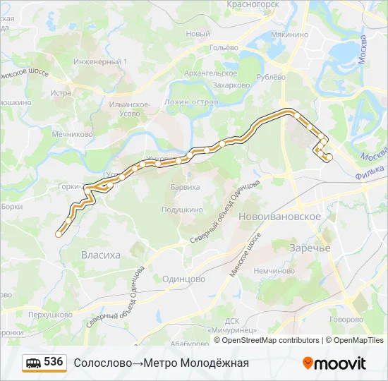 536 Shuttle Line Map