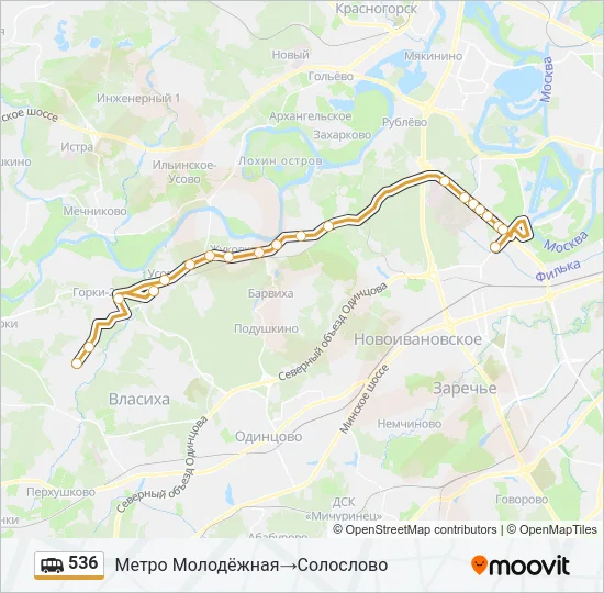 536 Shuttle Line Map