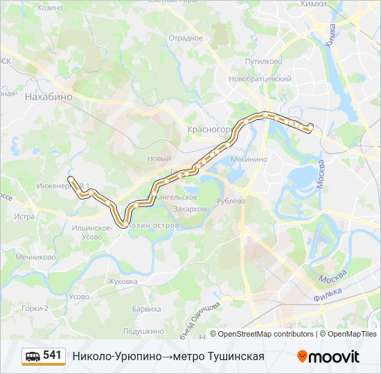 Маршрутка 541: карта маршрута