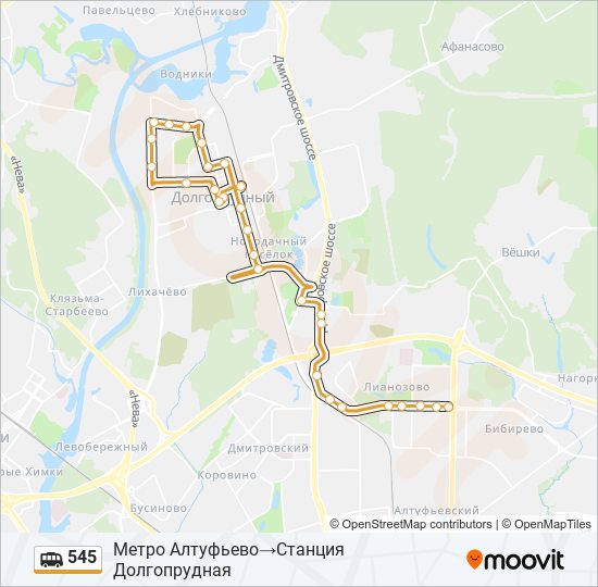 545 shuttle Line Map