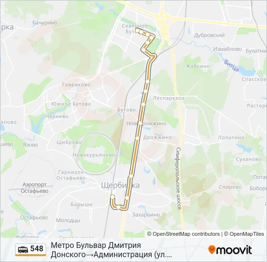 548 Shuttle Line Map