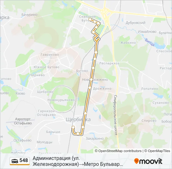 548 Shuttle Line Map