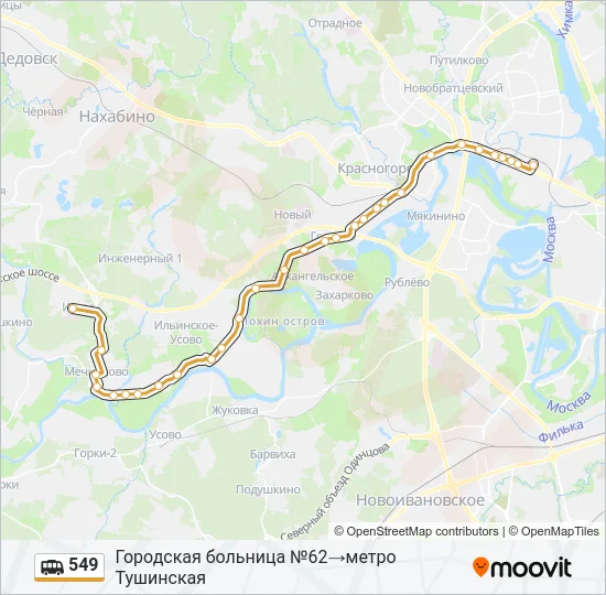 549 Shuttle Line Map