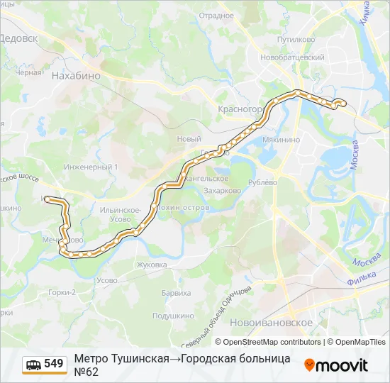 549 Shuttle Line Map