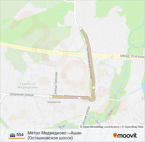 554 Shuttle Line Map