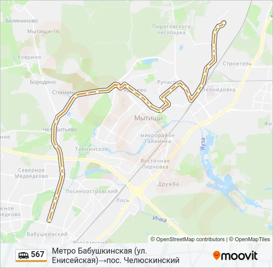 567 Shuttle Line Map