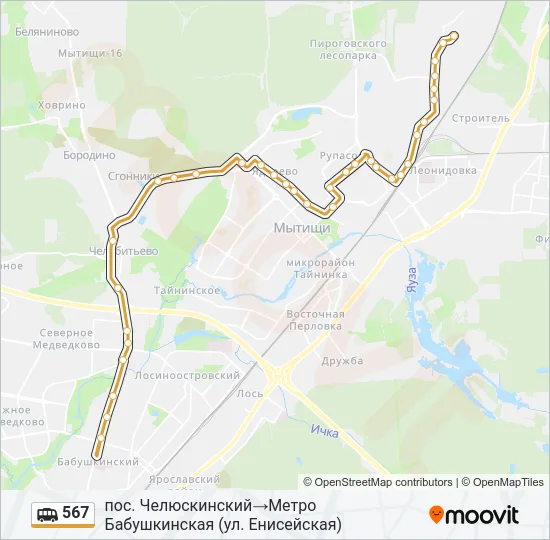 567 Shuttle Line Map