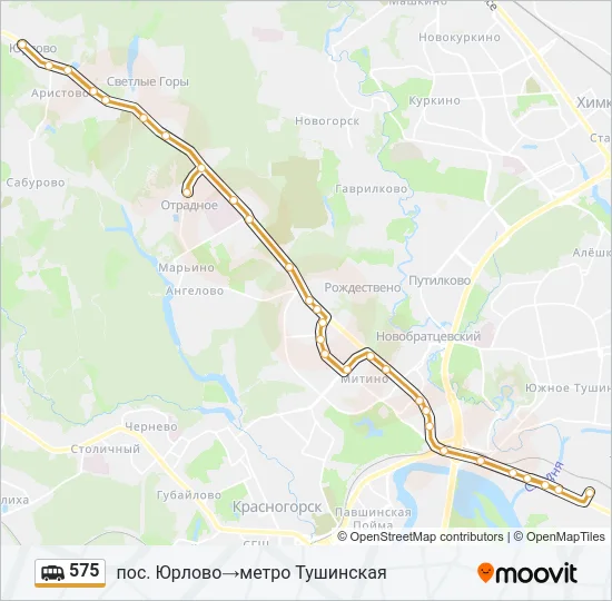 Маршрутка 575: карта маршрута