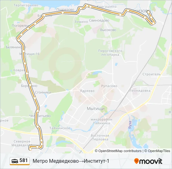 581 Shuttle Line Map