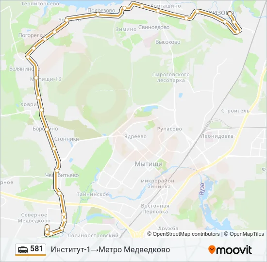 581 Shuttle Line Map