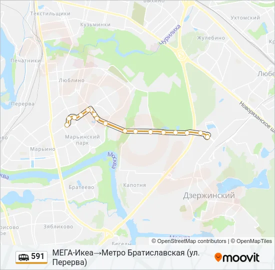 591 Shuttle Line Map