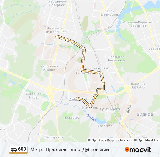 Маршрутка 609: карта маршрута