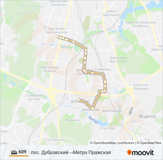 Маршрутка 609: карта маршрута