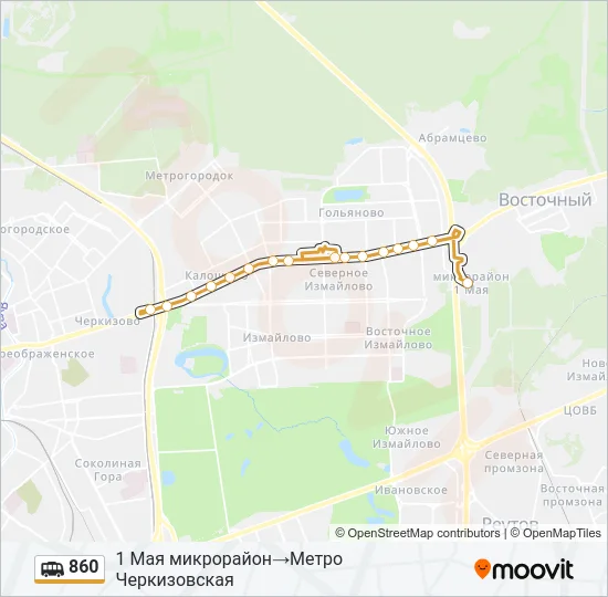 860 Shuttle Line Map