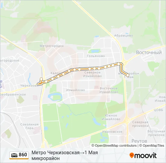 860 Shuttle Line Map