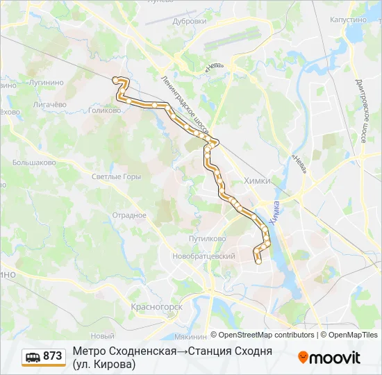 873 Shuttle Line Map