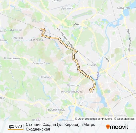 873 Shuttle Line Map