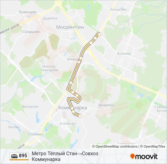 895 Shuttle Line Map