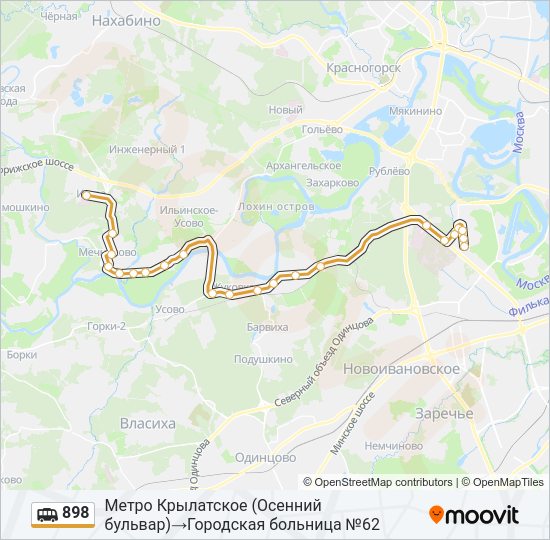 Маршрутка 898: карта маршрута