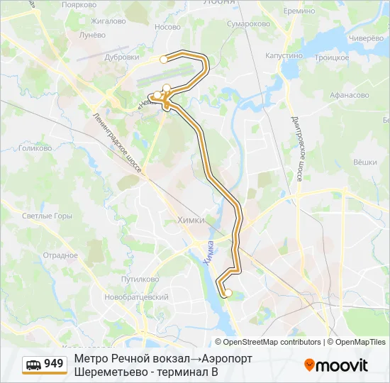 949 Shuttle Line Map