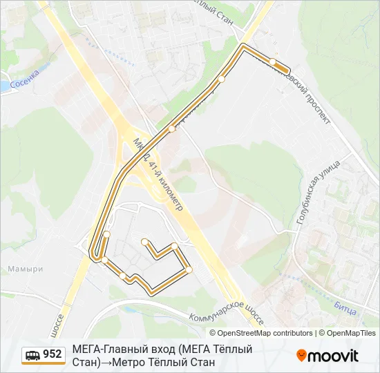 952 Shuttle Line Map