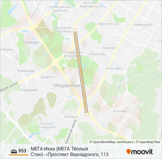 953 Shuttle Line Map