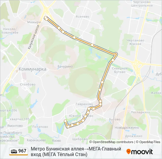 967 Shuttle Line Map