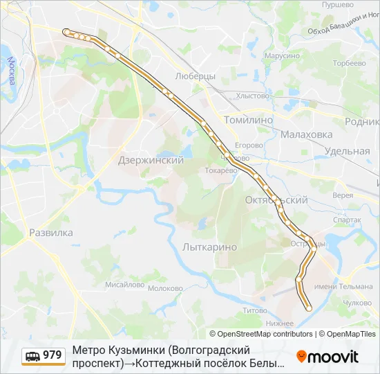 Маршрутка 979: карта маршрута