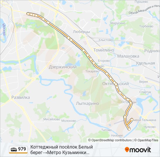 Маршрутка 979: карта маршрута