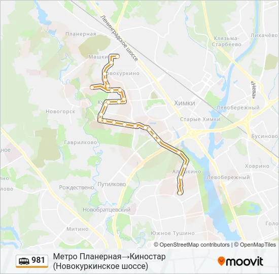 981 Shuttle Line Map