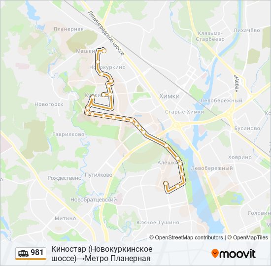 981 shuttle Line Map