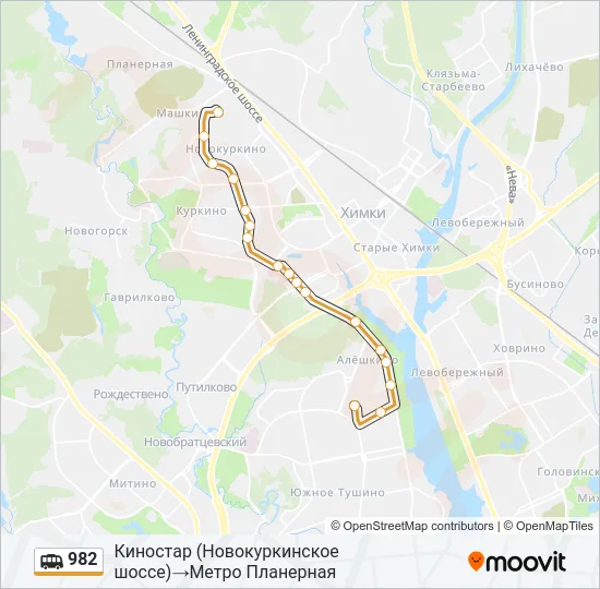 982 Shuttle Line Map