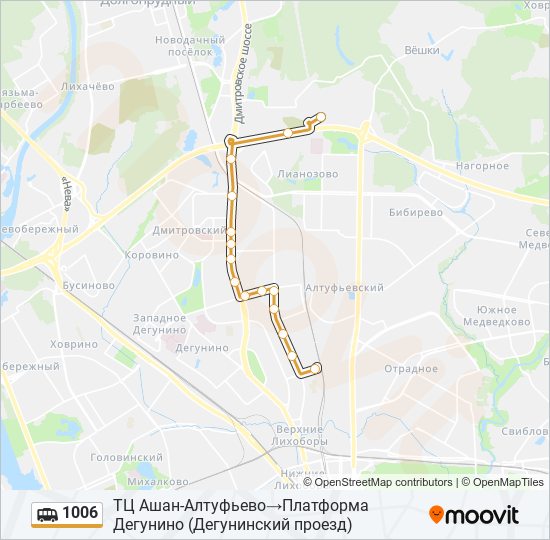 1006 shuttle Line Map