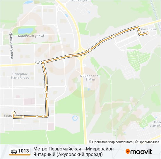 Маршрутка 1013: карта маршрута