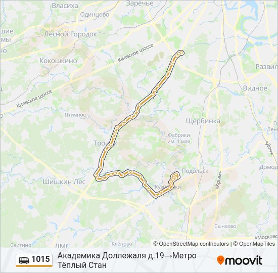 Маршрутка 1015: карта маршрута