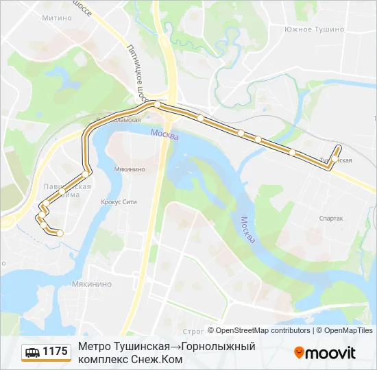 Маршрутка 1175: карта маршрута