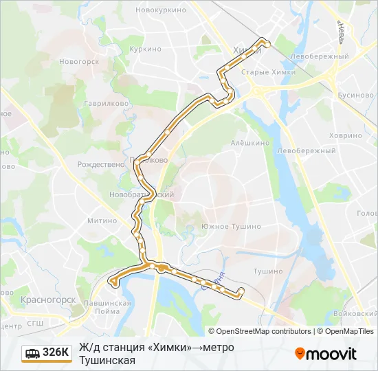 326К Shuttle Line Map