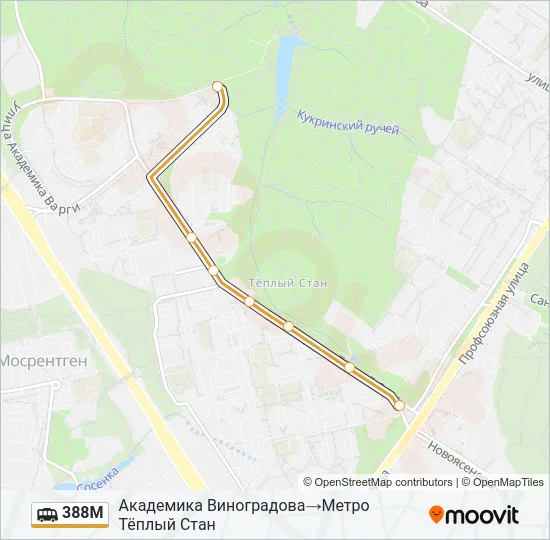 Маршрутка 388М: карта маршрута