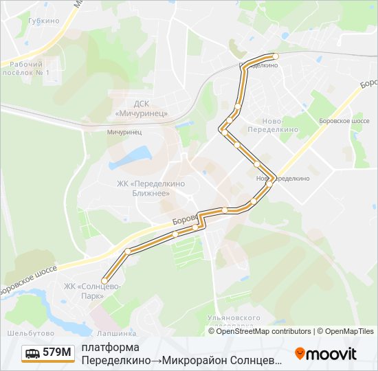 579М Shuttle Line Map