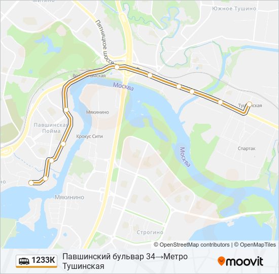 1233К shuttle Line Map