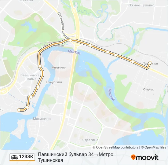 1233К Shuttle Line Map