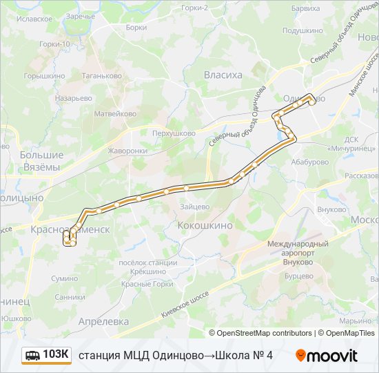 103К shuttle Line Map