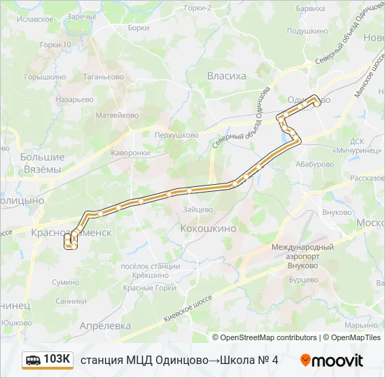 103К Shuttle Line Map