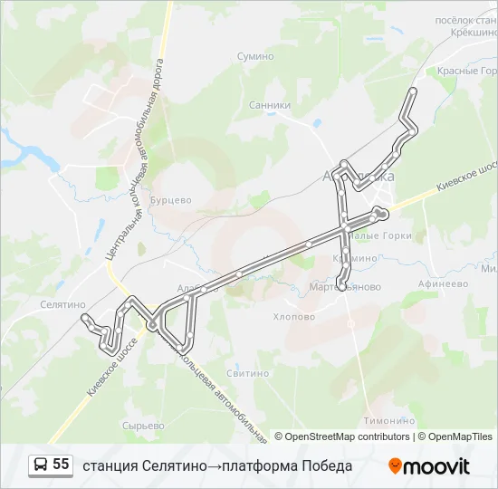 55 Bus Line Map