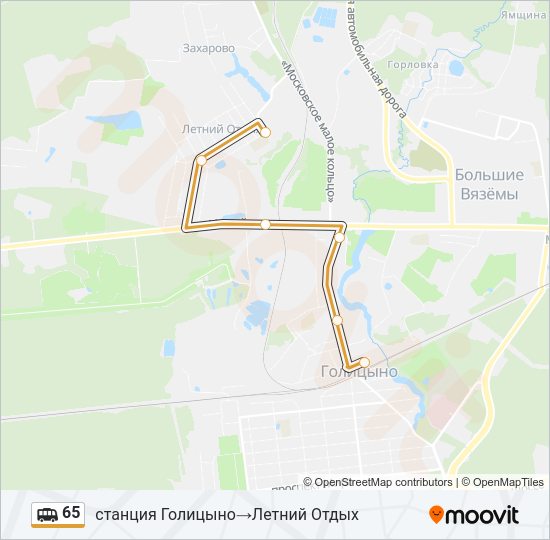Маршрутка 65: карта маршрута