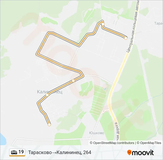 Маршрутка 19: карта маршрута