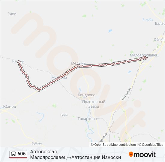 Автобус 606: карта маршрута