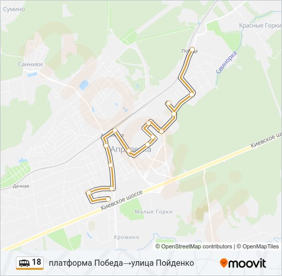 Маршрутка 18: карта маршрута