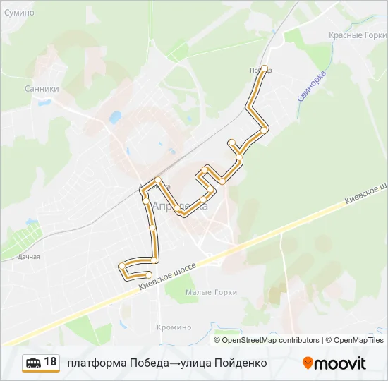 Маршрутка 18: карта маршрута